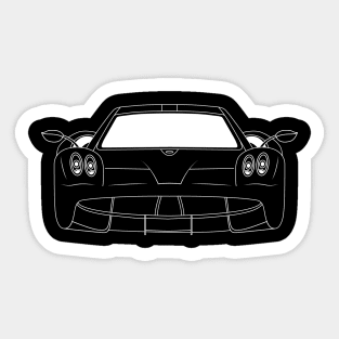 Pagani Huayra White Outline Sticker